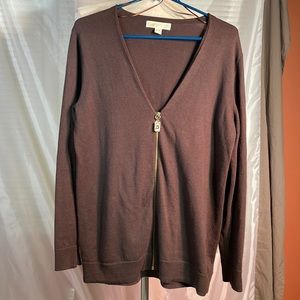 Michael Kors Zip Cardigan Sweater Size Large